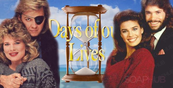 Bilde av skuespillere i Days of our Lives, og logoen til TV-serien